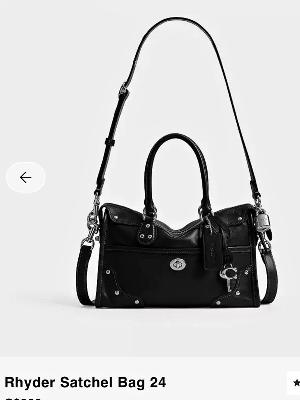 Coach Black Rhyder Satchel 24